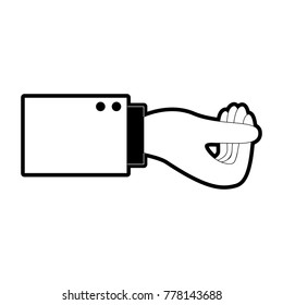 business hand side view gesture get in black silhouette