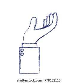 business hand side view gesture hold on in dark blue blurred silhouette
