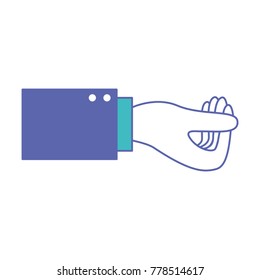 business hand side view gesture get in blue and purple color sections silhouette