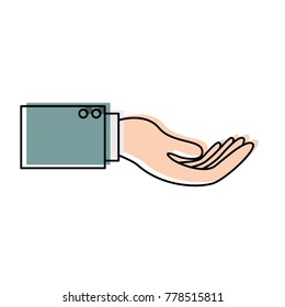 business hand side view gesture get in watercolor silhouette