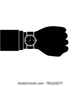 business hand with wrist watch timer