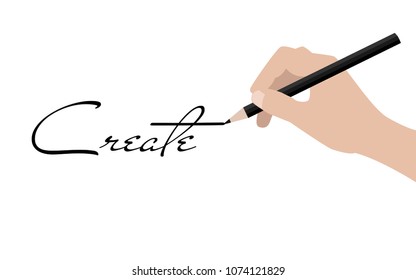 Business hand writing create, vector