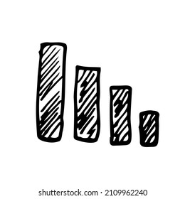 Business hand writing step growth graph. Analytics and data analysis. Drawing graph isolated on white background.