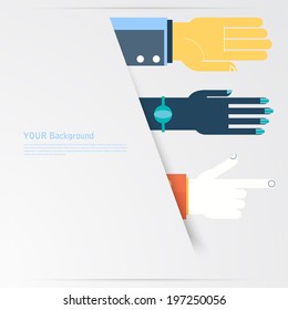 Business hands gestures design elements. isolated vector illustration