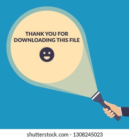 Business hands holding flashlight flat design vector illustration