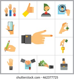 Business Hands Icon Set