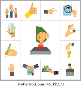 Business Hands Icon Set