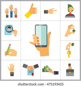 Business Hands Icon Set