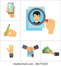 Business Hands Icon Set