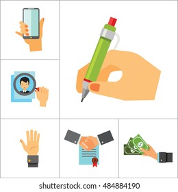 Business Hands Icon Set