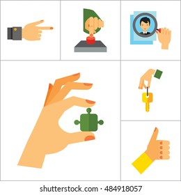 Business Hands Icon Set