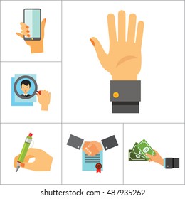 Business Hands Icon Set