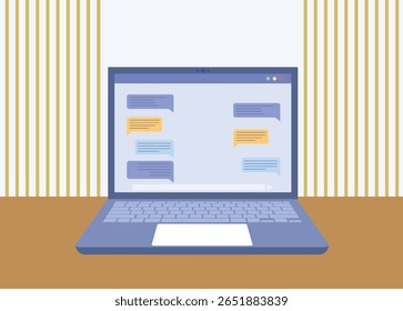 Business hands typing on laptop keyboard , coffee and document on table. browser on screen. Office desk Chat sms
