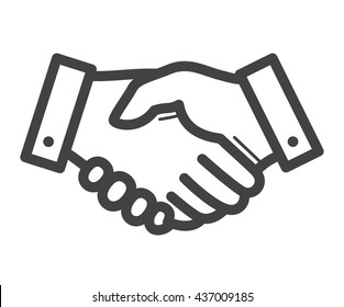 Business handshake / agreement handshake line art icon