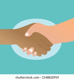 Business handshake background in flat style