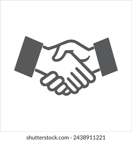 Business handshake or contract agreement flat vector icon for apps and websites.