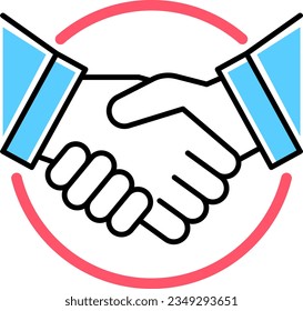 Business handshake or contract agreement icon