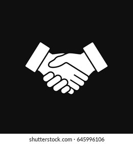 Business handshake contract agreement icon. Vector business symbol.