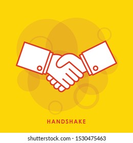 
Business handshake / contract agreement line art vector icon for apps and websites