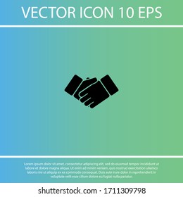 Business handshake. contract people agreement flat vector icon for apps and websites. two hands. Vector graphics. handshake icon. 10 eps handshake