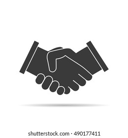 Business handshake flat icon for apps and websites. Contract agreement