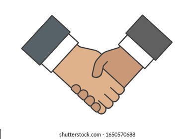 Business handshake. Handshaking icon. Vector illustration.