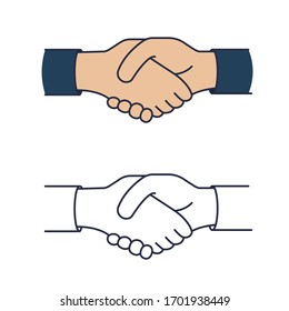 Business handshake. Handshake icon ,agreement sign vector symbol. Flat design Vector illustration