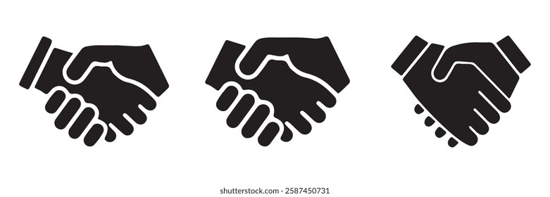 Business handshake icon. Agreement solid icon illustration EPS 10