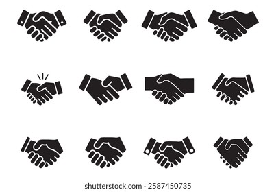 Business handshake icon. Agreement solid icon illustration EPS 10