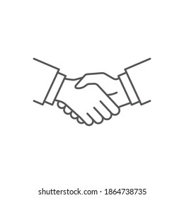 Business handshake icon, color, line, outline vector sign, linear style pictogram isolated on white. Symbol, logo illustration.