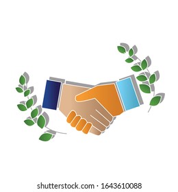 Business handshake icon concept. Creative idea design. Flat vector illustration for template, brochure or presentation.