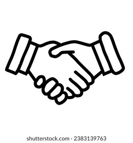 business handshake icon, business concept on white background.