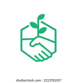 Business handshake icon, contract agreement flat vector icon for app and website