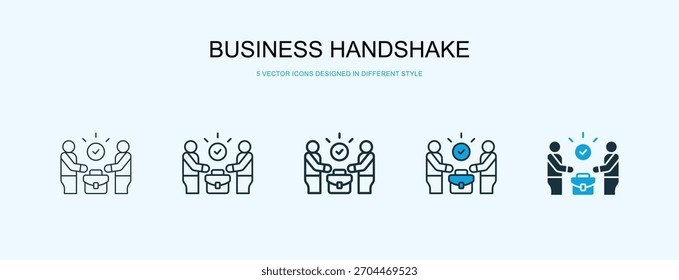 Business Handshake Icon Different Style Vector Illustration