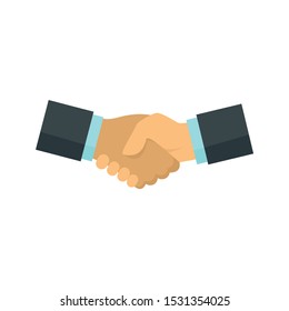 Business handshake icon. Flat illustration of business handshake vector icon for web design