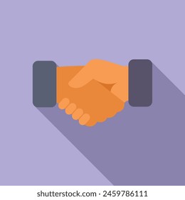 Business handshake icon flat vector. Professional meeting. Success teamwork