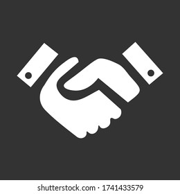 Business handshake icon on white background vector image