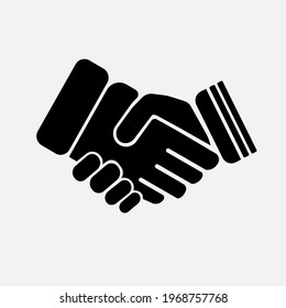 Business handshake. Icon on white background. Vector illustration