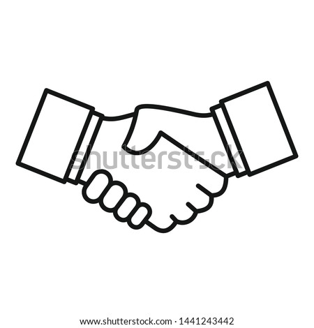Business handshake icon. Outline business handshake vector icon for web design isolated on white background