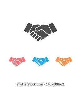 Business handshake icon set. Vector illustration