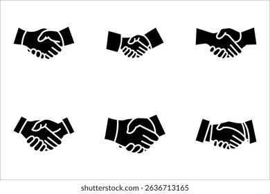 Business handshake icon set, vector illustration on white background.