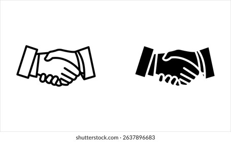 Business handshake icon set, vector illustration on white background.