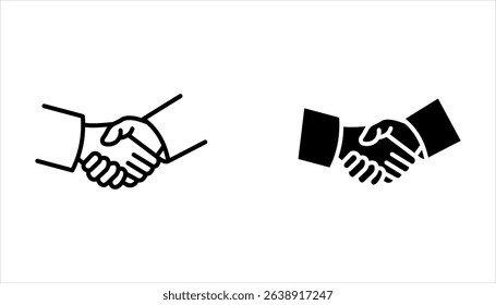 Business handshake icon set, vector illustration on white background.