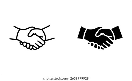 Business handshake icon set, vector illustration on white background.