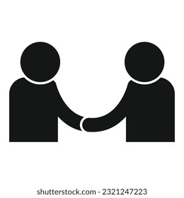 Business handshake icon simple vector. Human work. Team job