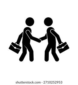 Ícone de handshake de empresa, símbolo sólido de parceria e contrato
