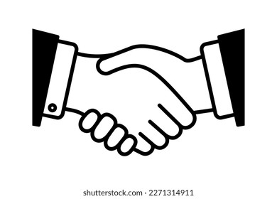 Business handshake icon symbol. Vector flat style illustration