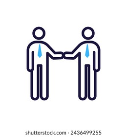 Business Handshake-Symbol, Vektor-Illustration mit zwei Geschäftsleuten, die Hände schütteln für Partnerschaft, Vereinbarung und Corporate Collaboration-Konzept