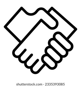 Business handshake line icon. Hands shaking vector illustration isolated on white. Agreement outline style design, designed for web and app. Eps 10