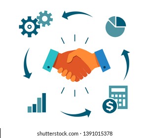 Business handshake line icon, outline vector sign, linear style pictogram isolated on white. Agreement, Shaking hands symbol, logo illustration. Editable stroke